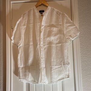 C&A Men’s Short Sleeve White Linen Shirt - size L
